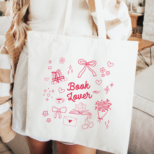 Book Lover Doodles Tote Bag