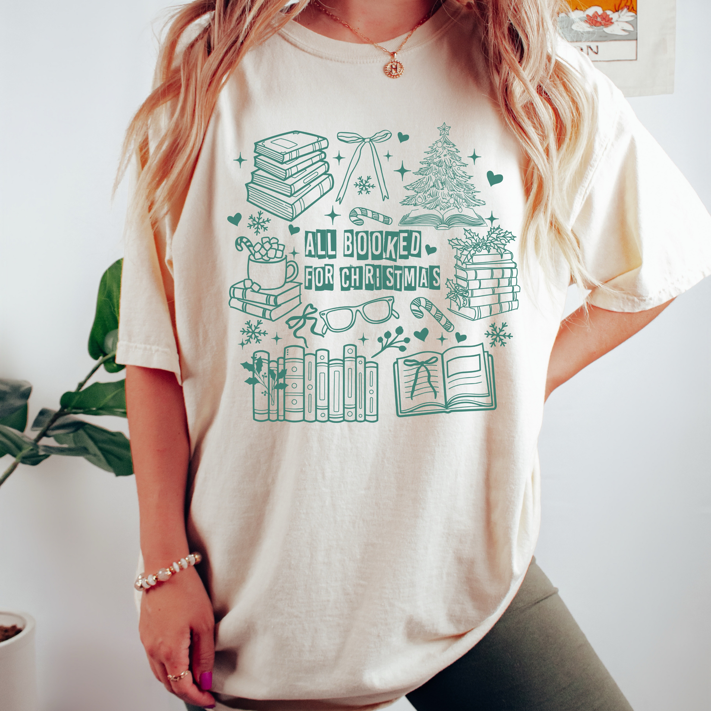 All Booked For Christmas Comfort Colors T-Shirt