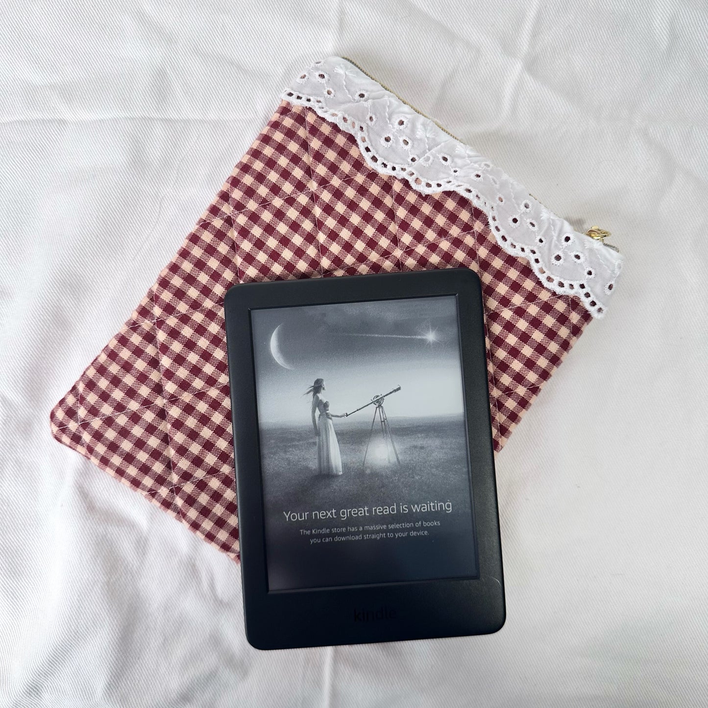 Brown Gingham Kindle Sleeve