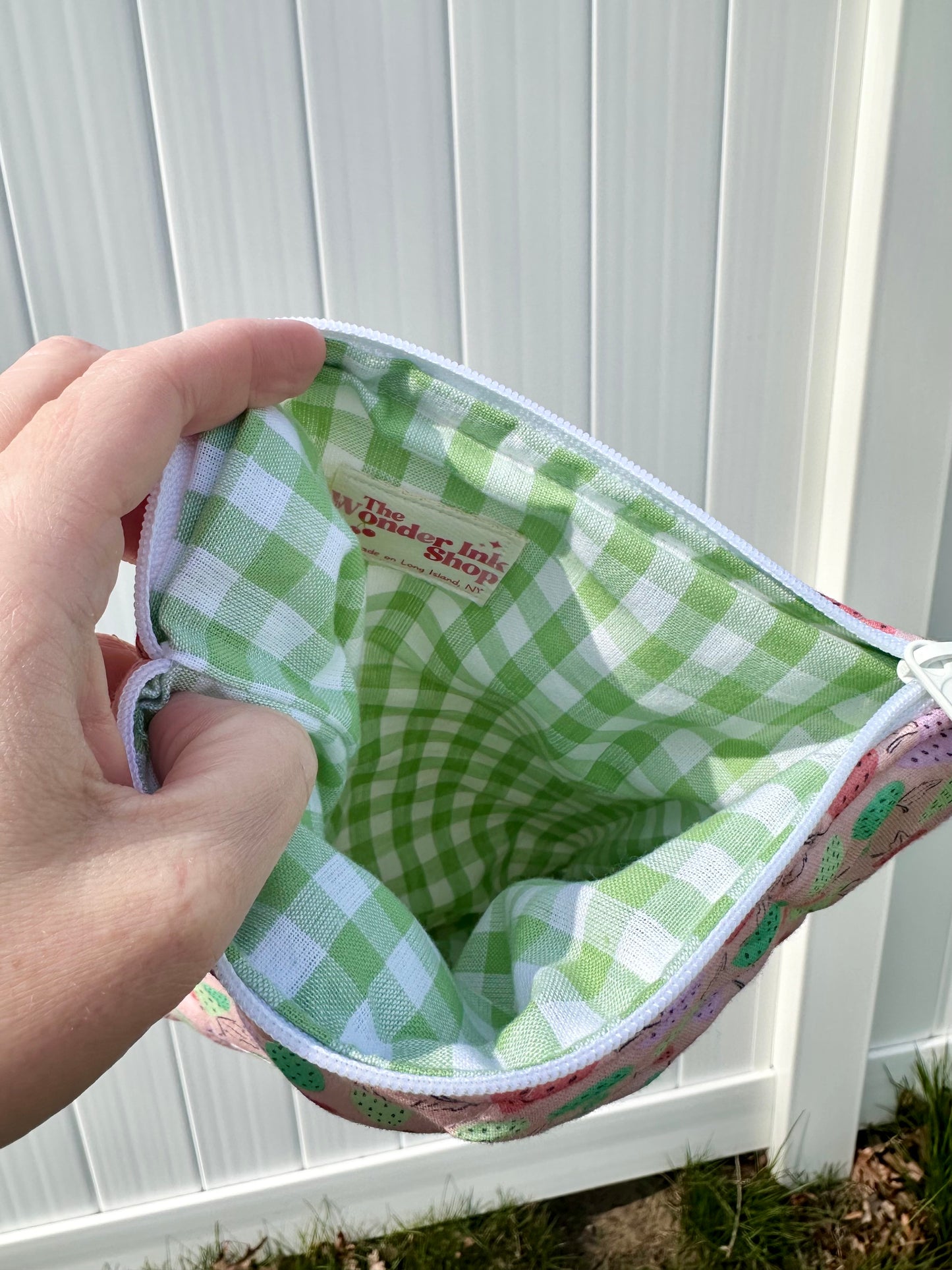 Handmade Quilted Book & Tablet Sleeve - Strawberries