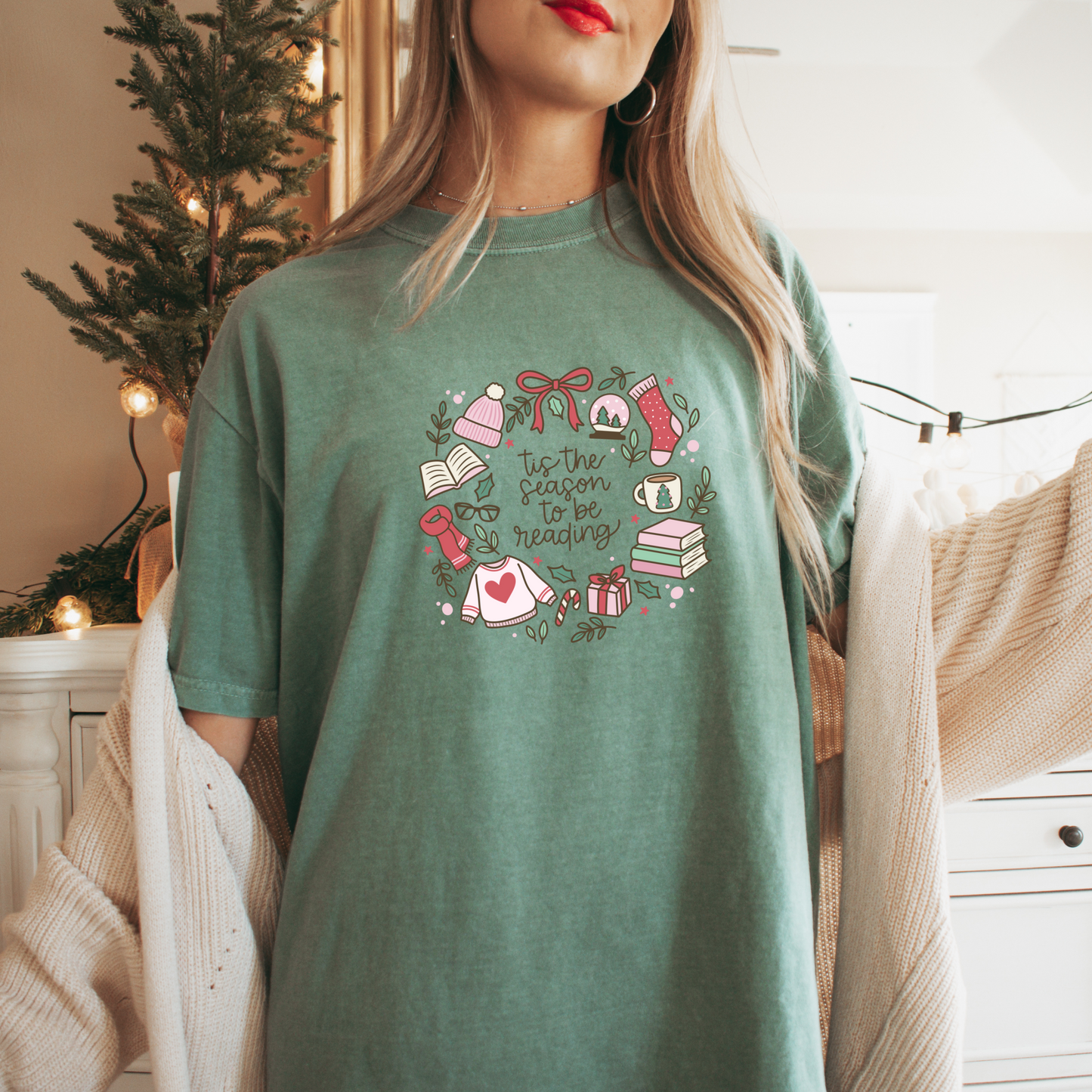 Tis The Season To Be Reading Comfort Colors T-Shirt