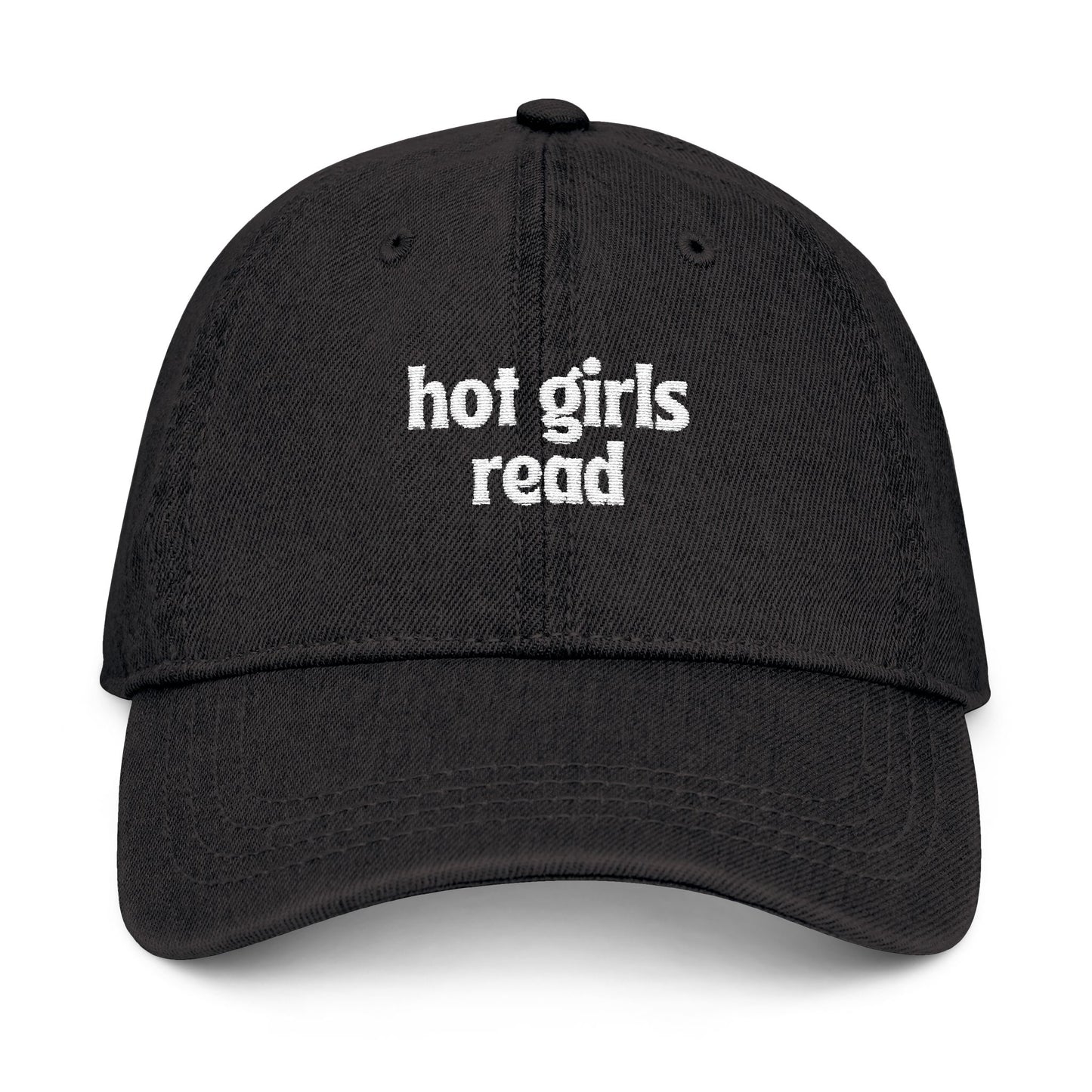 Hot Girls Read Embroidered Denim Hat