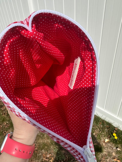 Handmade Quilted Book & Tablet Sleeve - Red Gingham