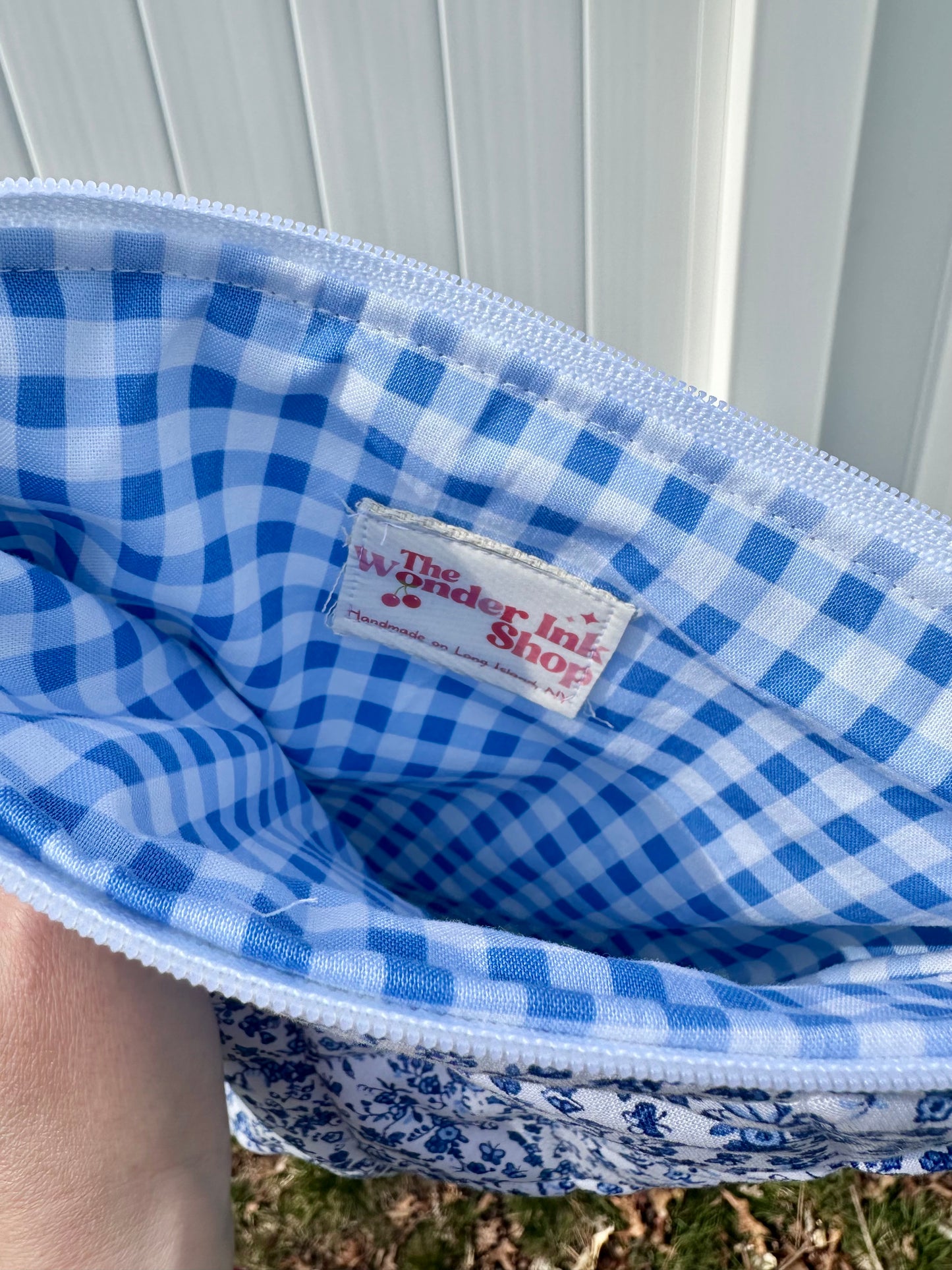 Handmade Quilted Book & Tablet Sleeve - Blue Florals