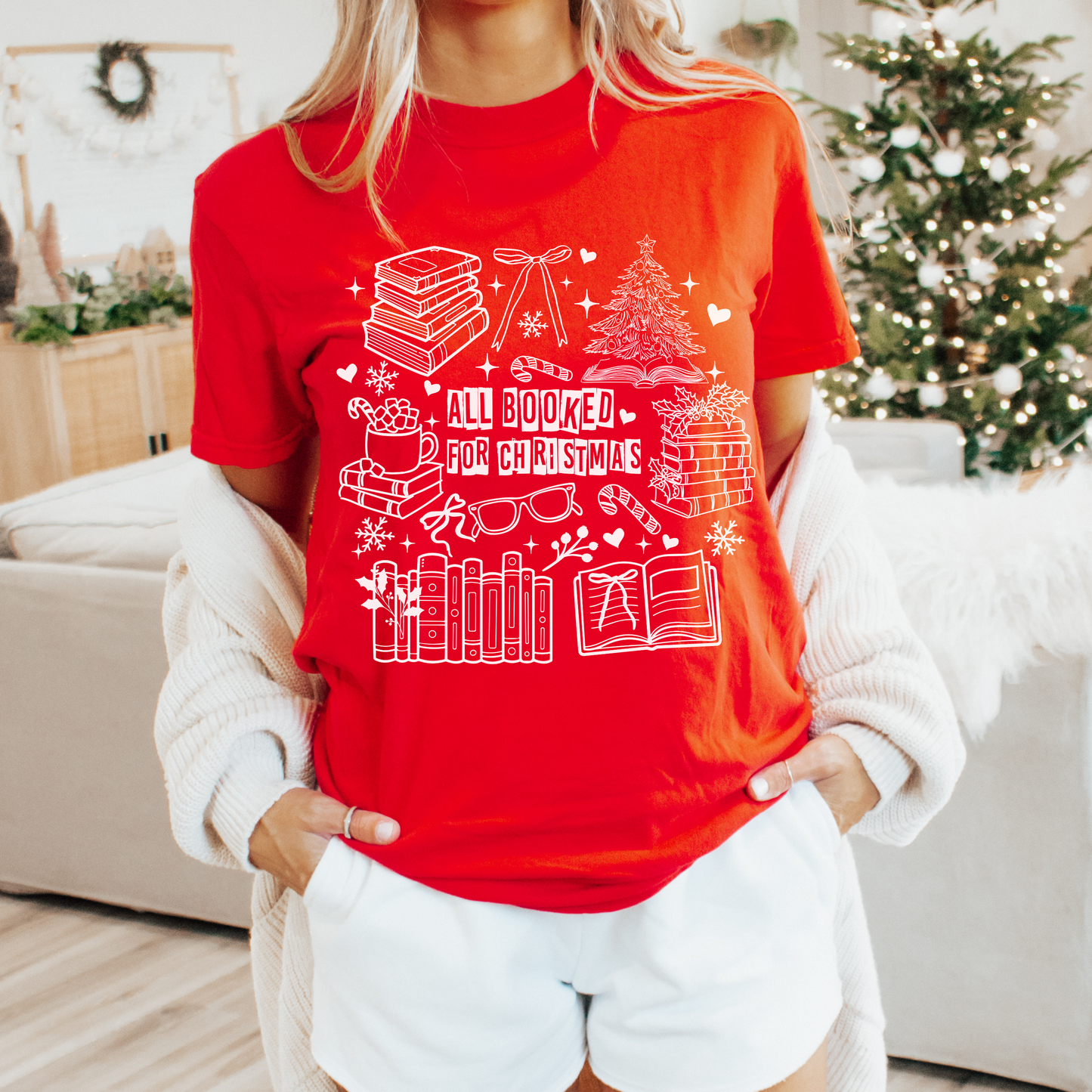 All Booked For Christmas Comfort Colors T-Shirt