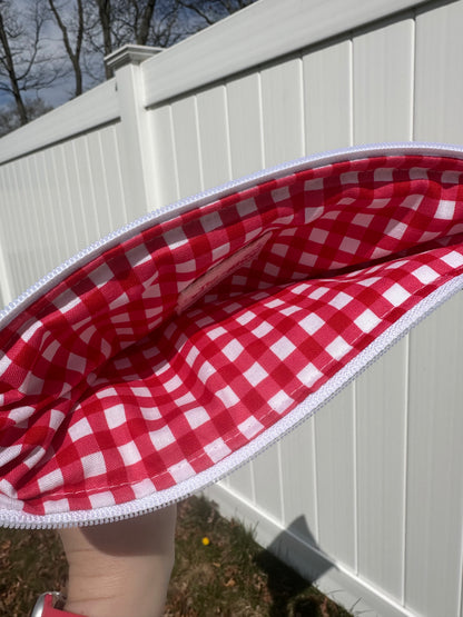 Handmade Quilted Book & Tablet Sleeve - Red Patches