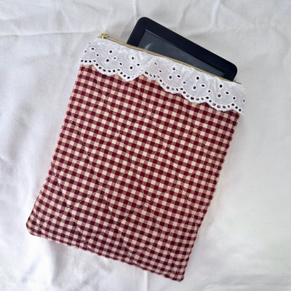 Brown Gingham Kindle Sleeve