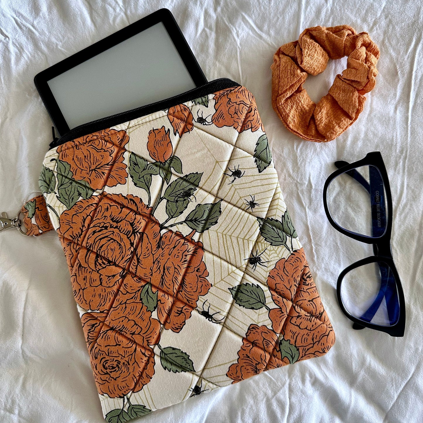 Spooky Floral Fall Kindle Sleeve (Orange)