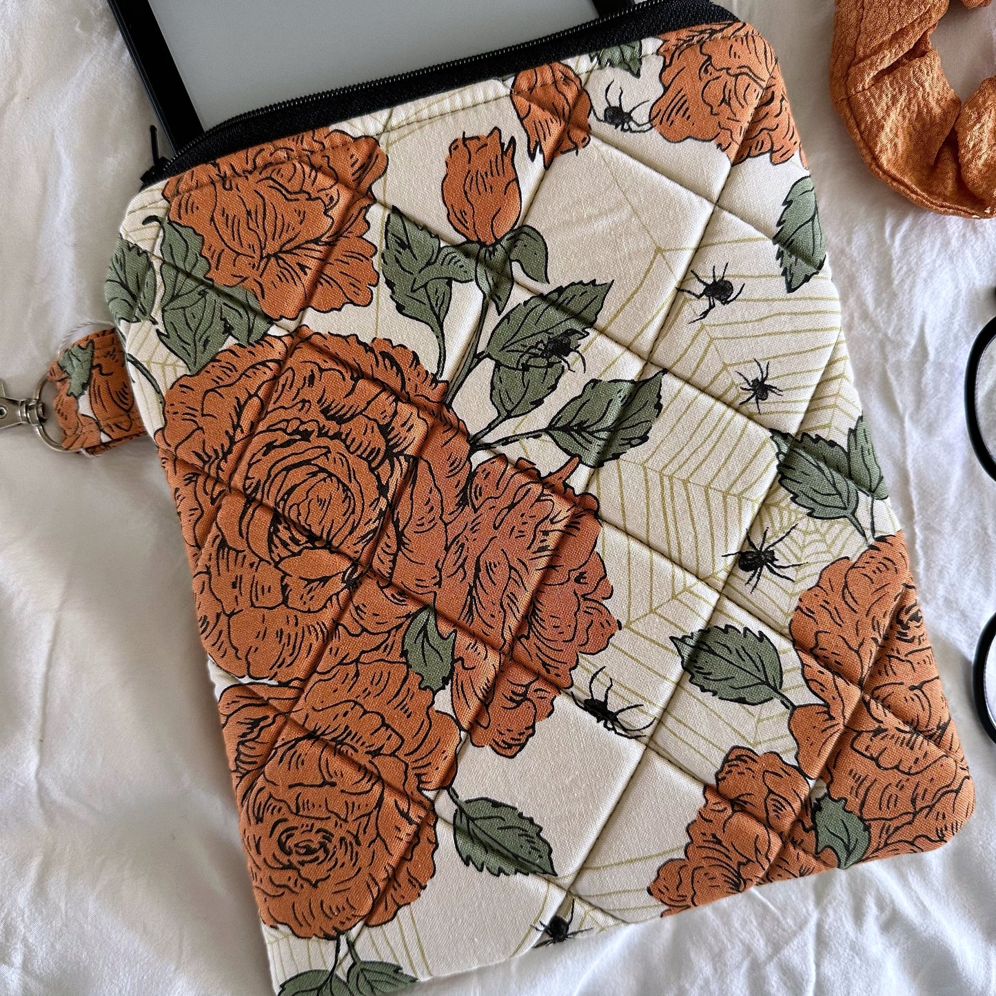 Spooky Floral Fall Kindle Sleeve (Orange)