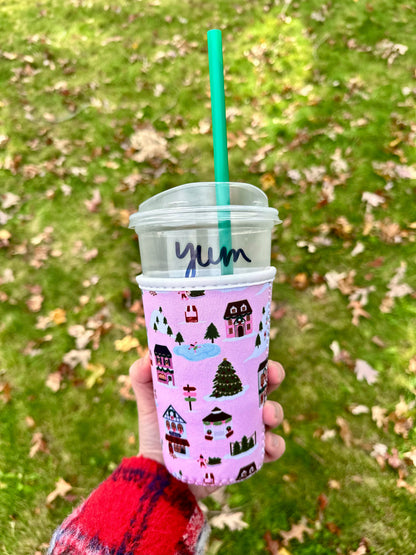 Christmas Village Cup Coozie