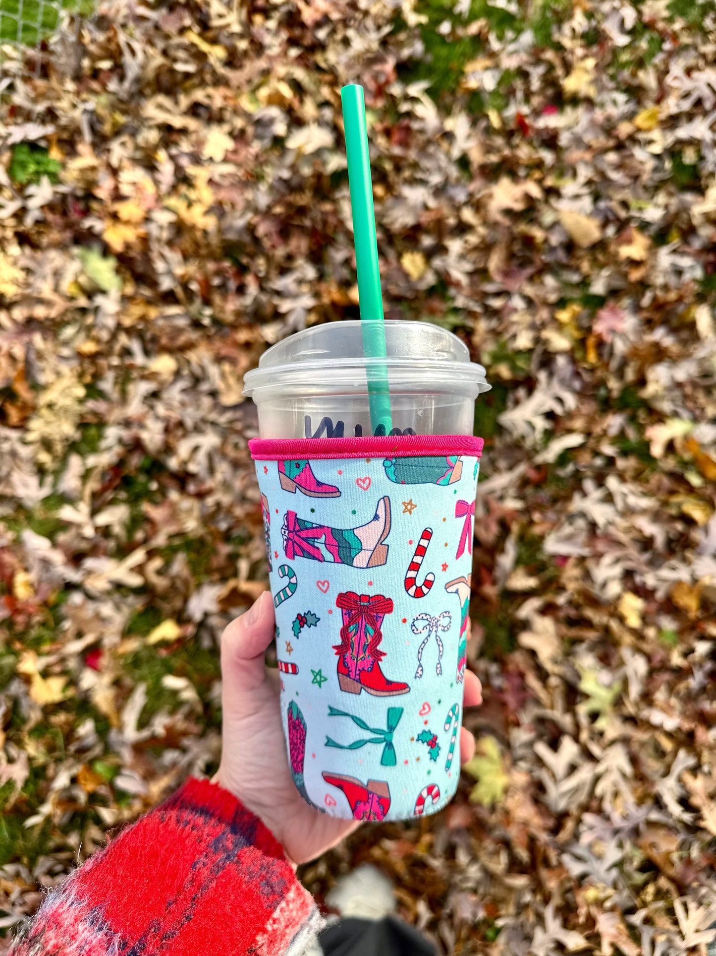 Christmas Cowgirl Cup Coozie