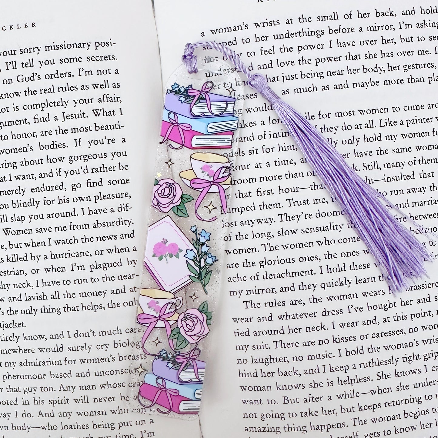 Bookish Girlie Glitter Acrylic Bookmark