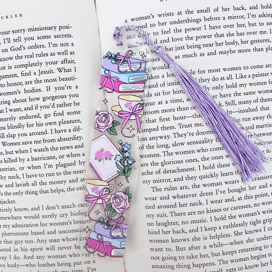 Bookish Girlie Glitter Acrylic Bookmark