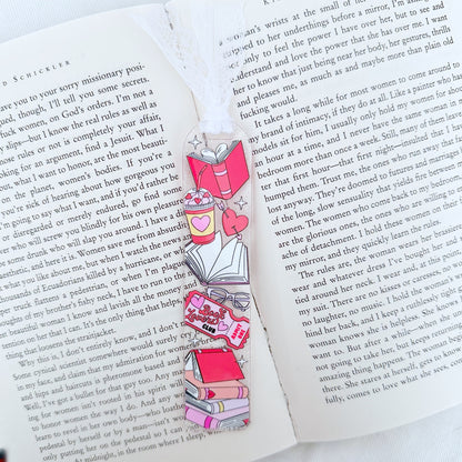 Book Lovers Club Glitter Acrylic Bookmark