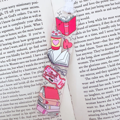 Book Lovers Club Glitter Acrylic Bookmark