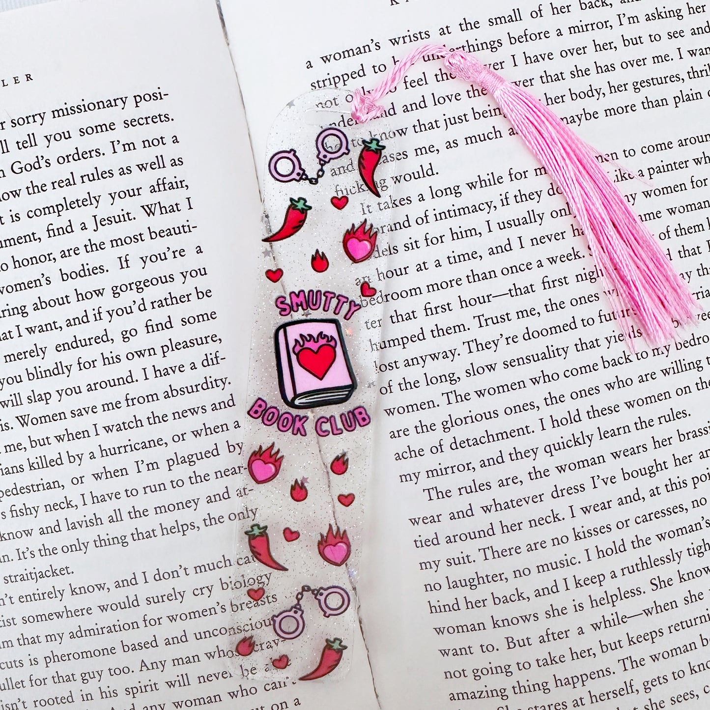 Smutty Book Club Glitter Acrylic Bookmark