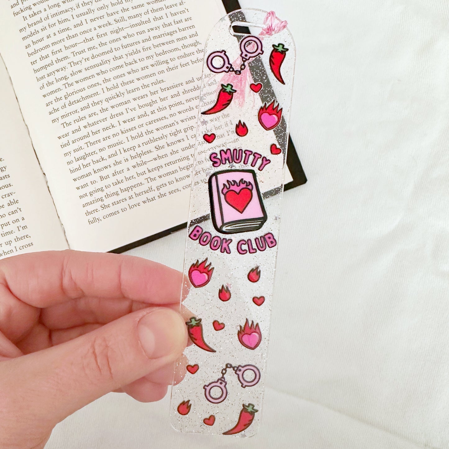 Smutty Book Club Glitter Acrylic Bookmark