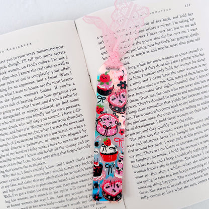 Spooky Heart Cake Holographic Acrylic Bookmark