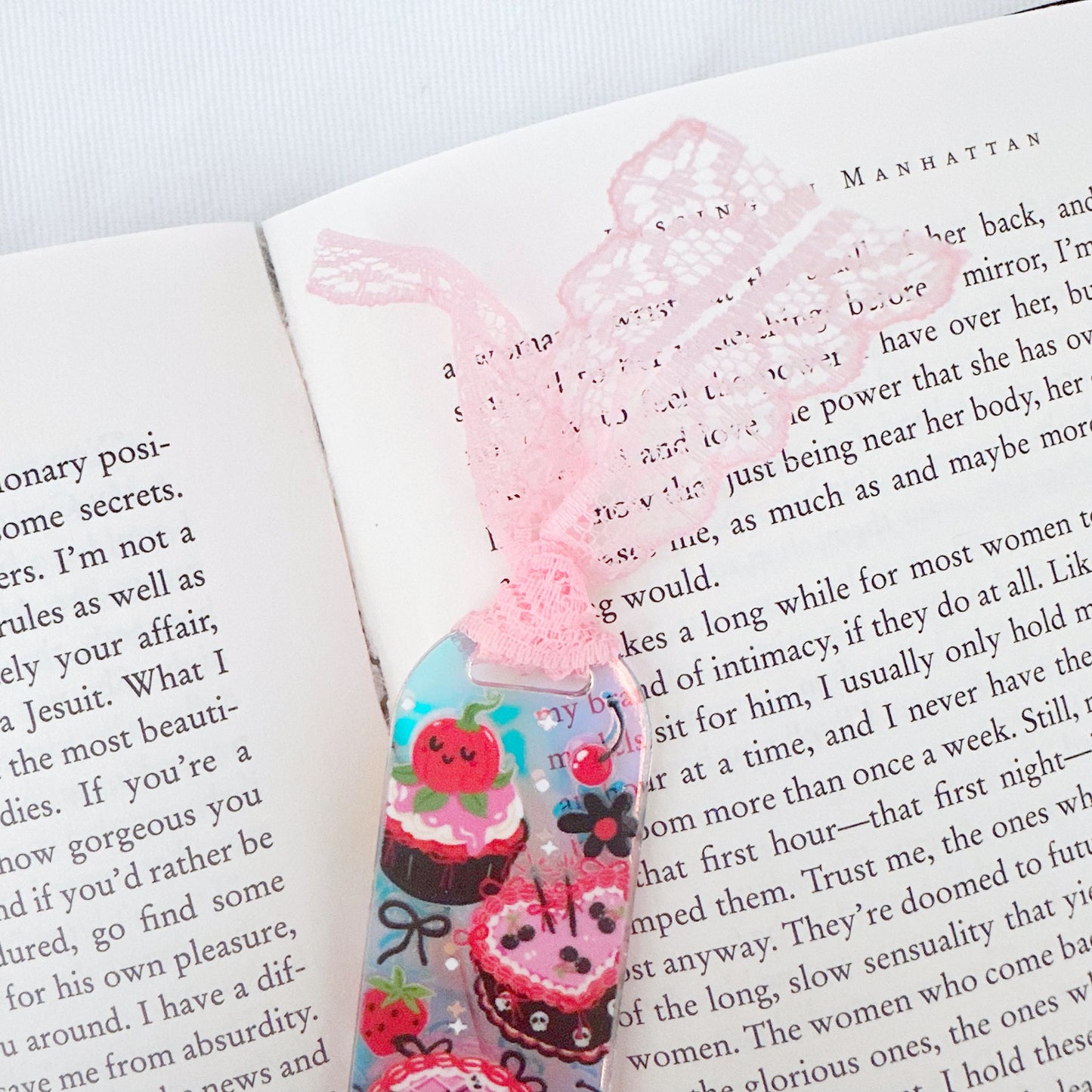 Spooky Heart Cake Holographic Acrylic Bookmark
