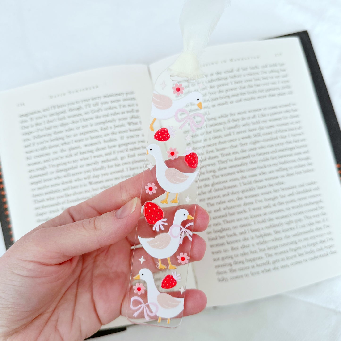 Coquette Goose Acrylic Bookmark