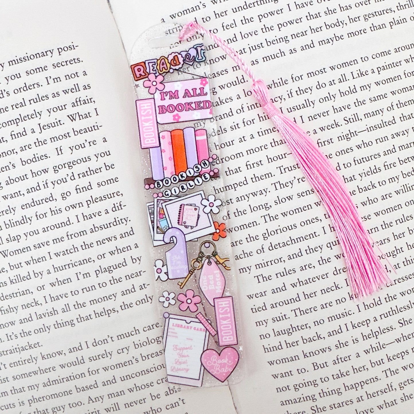 Bookish Girlie Glitter Acrylic Bookmark