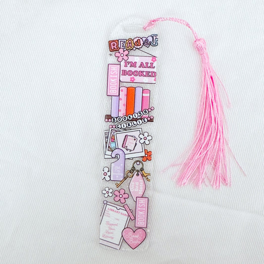Bookish Girlie Glitter Acrylic Bookmark
