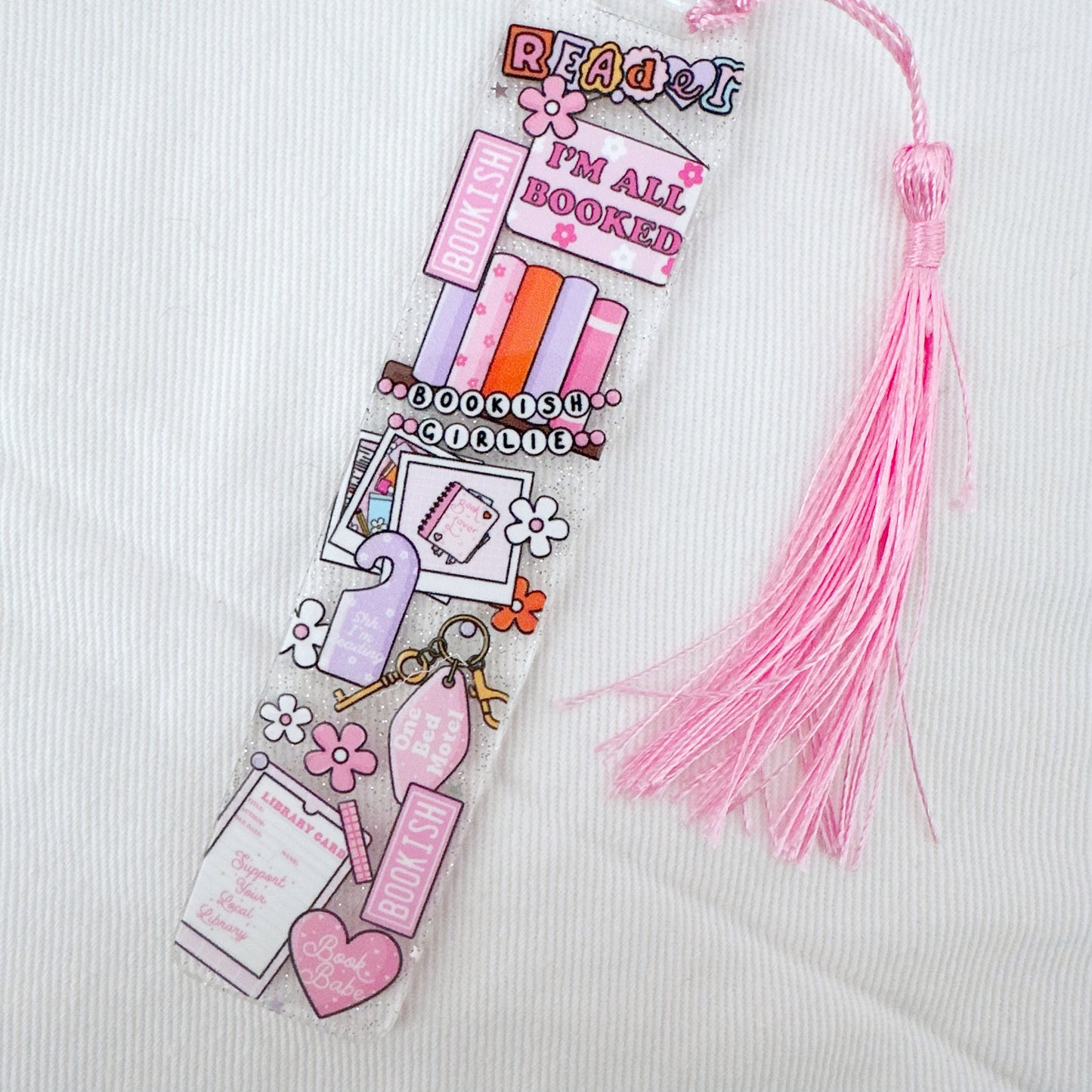 Bookish Girlie Glitter Acrylic Bookmark