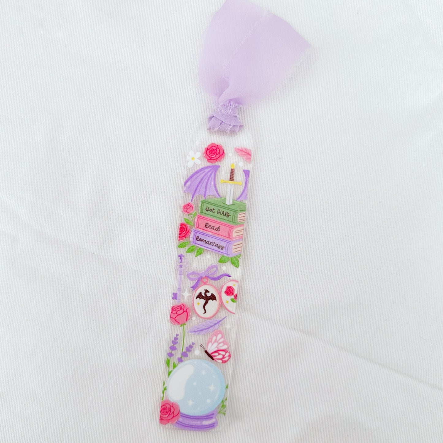 Hot Girls Read Romantasy Acrylic Bookmark