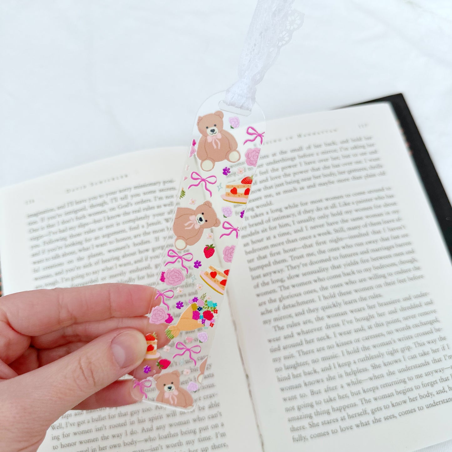 Coquette Teddy Bear Acrylic Bookmark