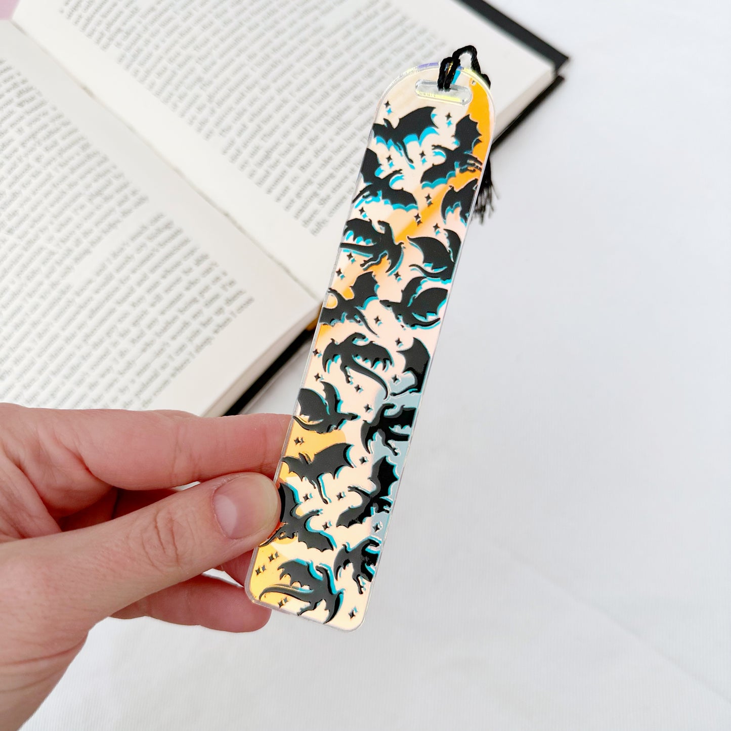 Flying Dragons Holographic Acrylic Bookmark
