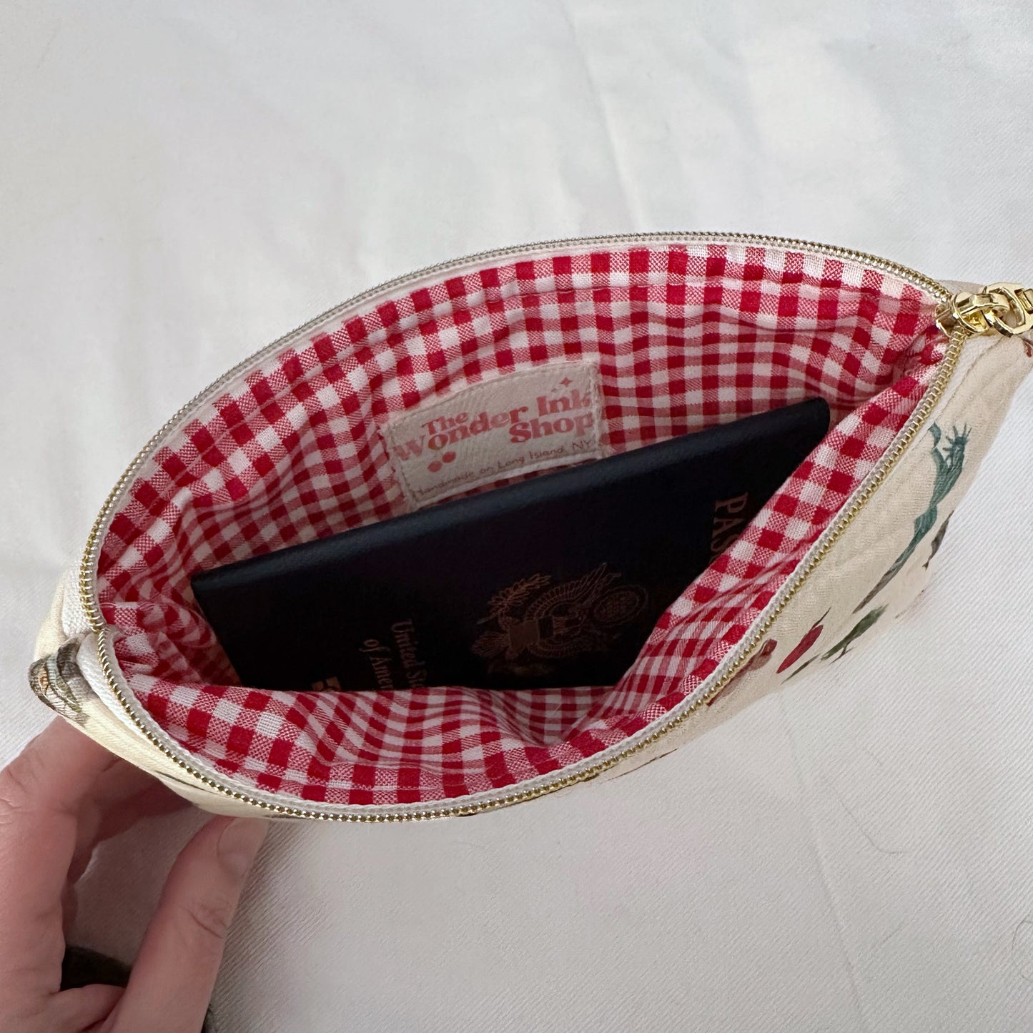 Handmade Embroidered New York Pouch