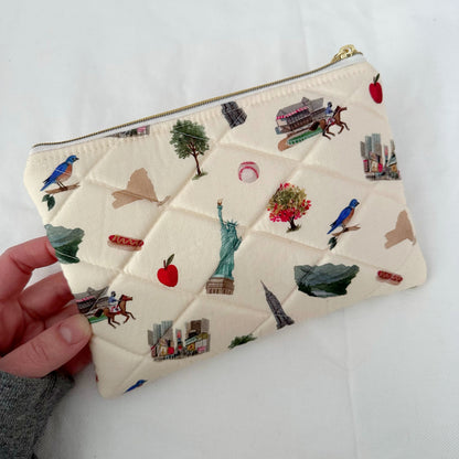 Handmade Embroidered New York Pouch