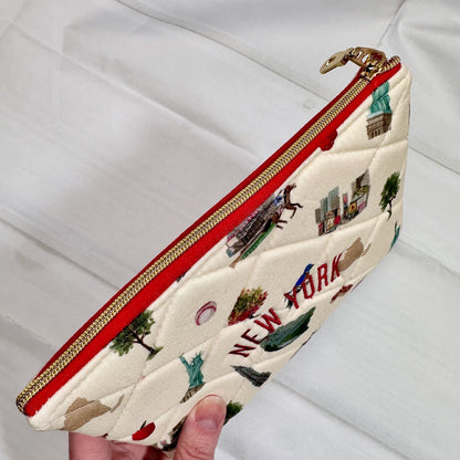 Handmade Embroidered New York Pouch