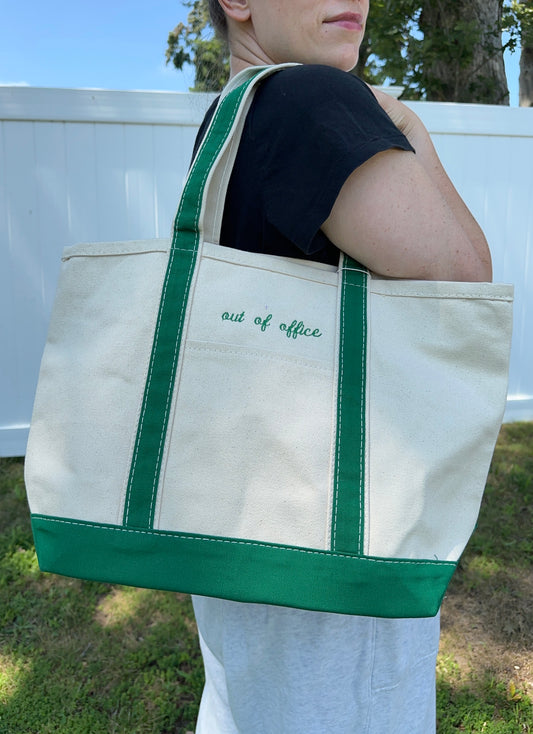 Out Of Office Embroidered Tote Bag