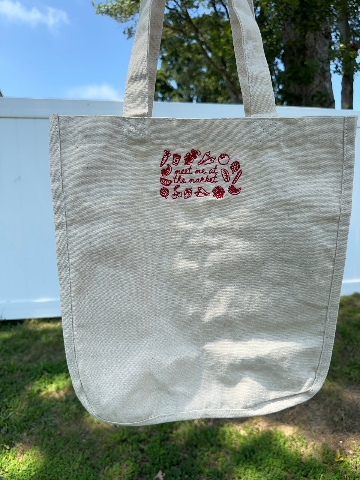 Meet Me At The Market Embroidered Tote