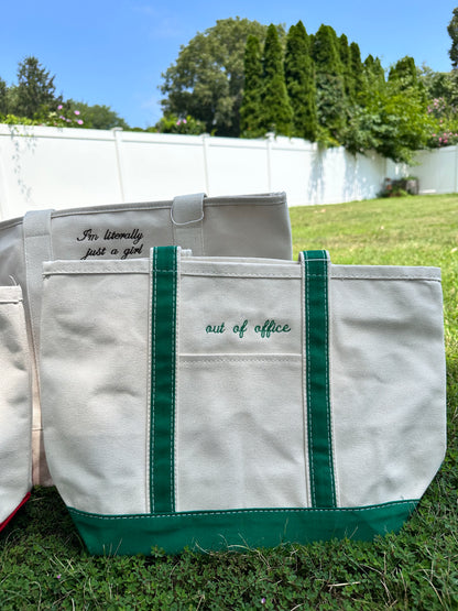 Out Of Office Embroidered Tote Bag