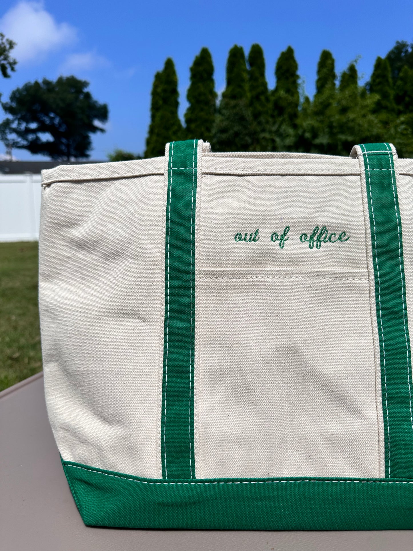 Out Of Office Embroidered Tote Bag