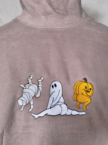 Dancing Halloween Characters Embroidered Mockneck