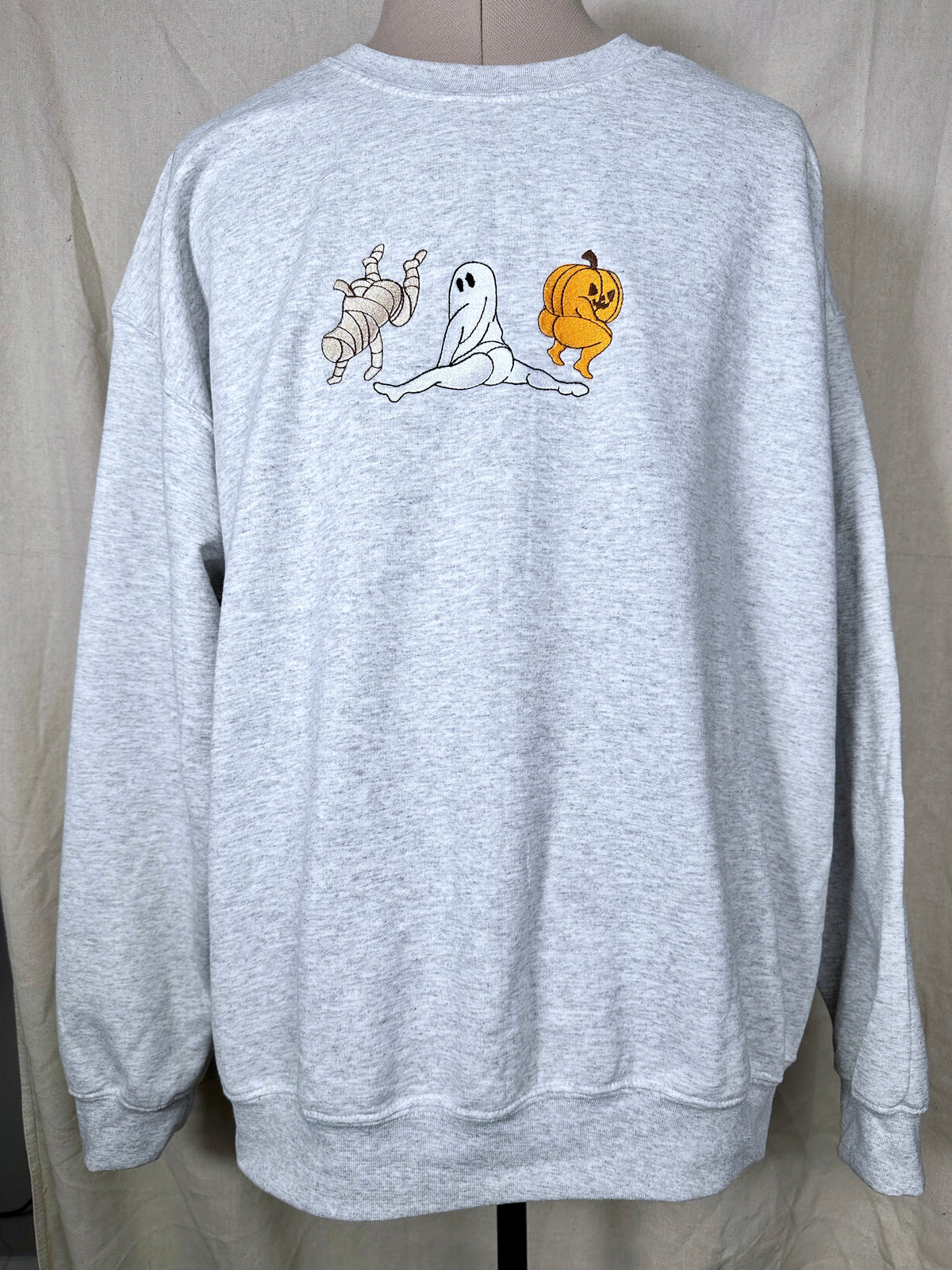 Dancing Halloween Characters Embroidered Sweatshirt