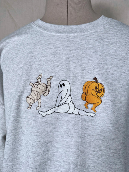 Dancing Halloween Characters Embroidered Sweatshirt