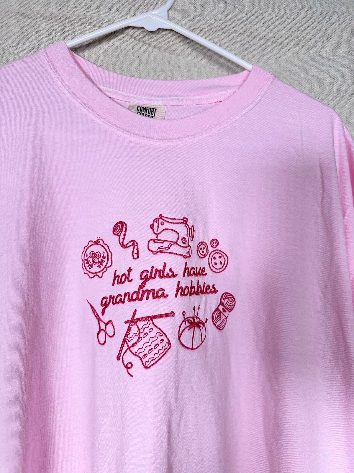 Hot Girls Have Grandma Hobbies Embroidered T-Shirt or Sweatshirt