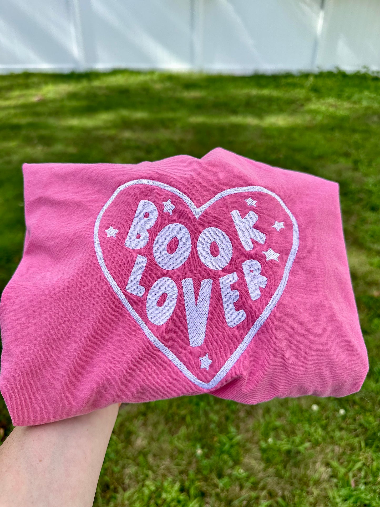 Book Lover Embroidered T-Shirt