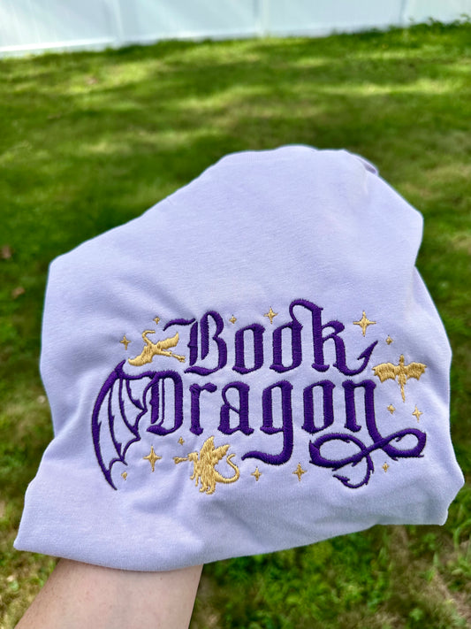 Book Dragon Embroidered Crop Tee