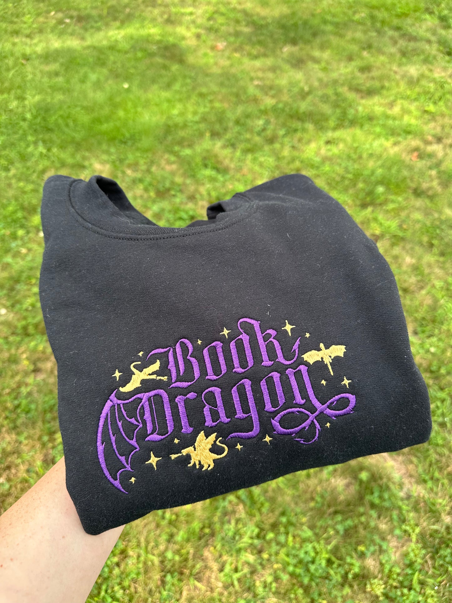 Book Dragon Embroidered Sweatshirt
