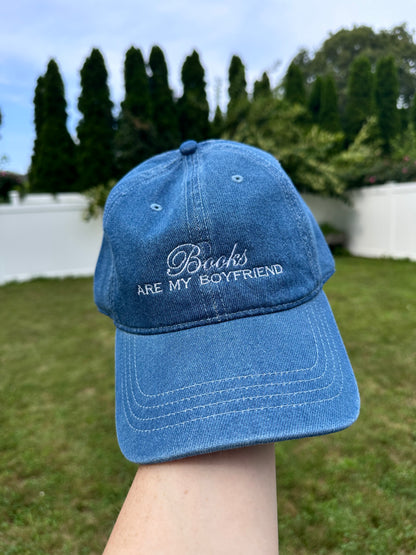 Books Are My Boyfriend Embroidered Denim Hat