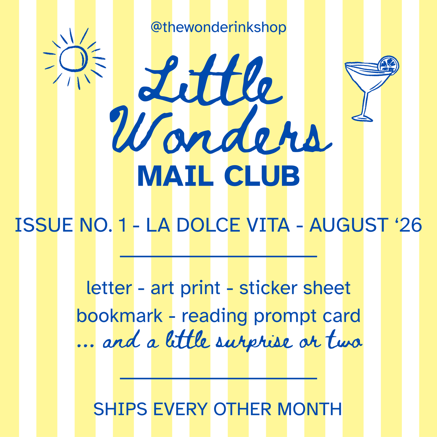 Little Wonders Mail Club | La Dolce Vita | August '26 | Issue No. 1