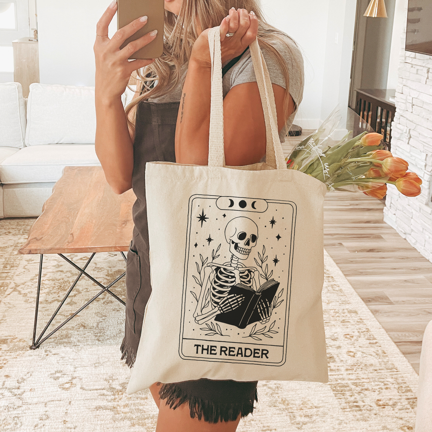 The Reader Tarot Card Canvas Tote Bag