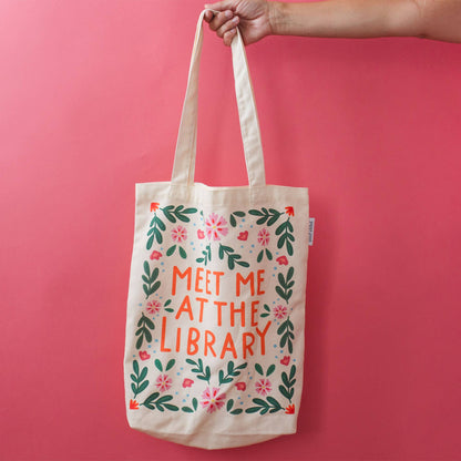 Meet Me At The Library Canvas Tote Bag