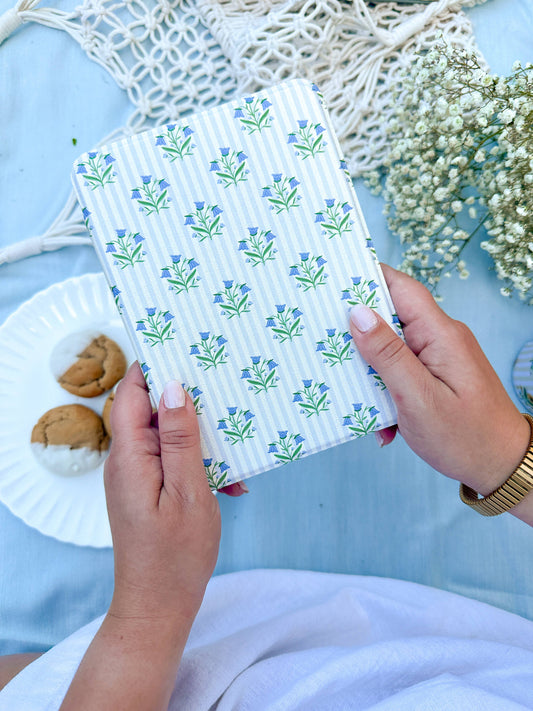 Bellflowers + Stripes | Clear Back Kindle Case
